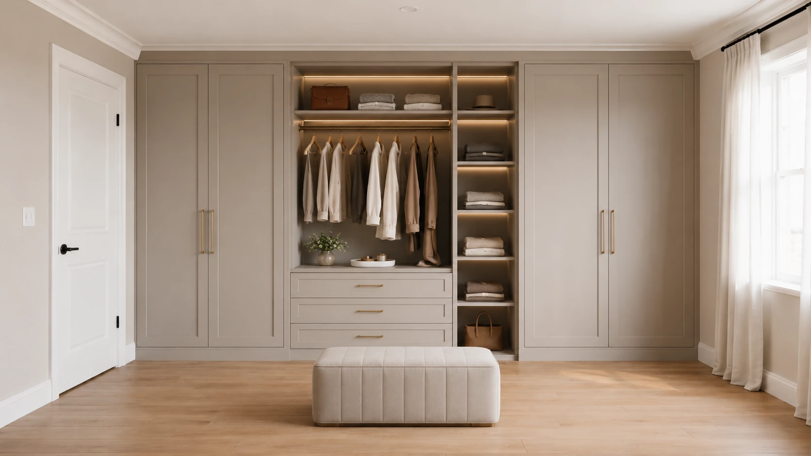 Room after custom fitted wardrobe design