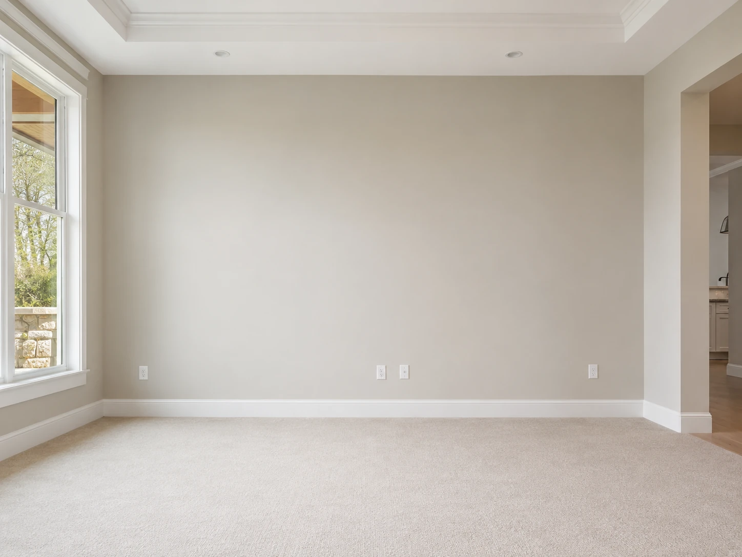 Living room before media cabinetry